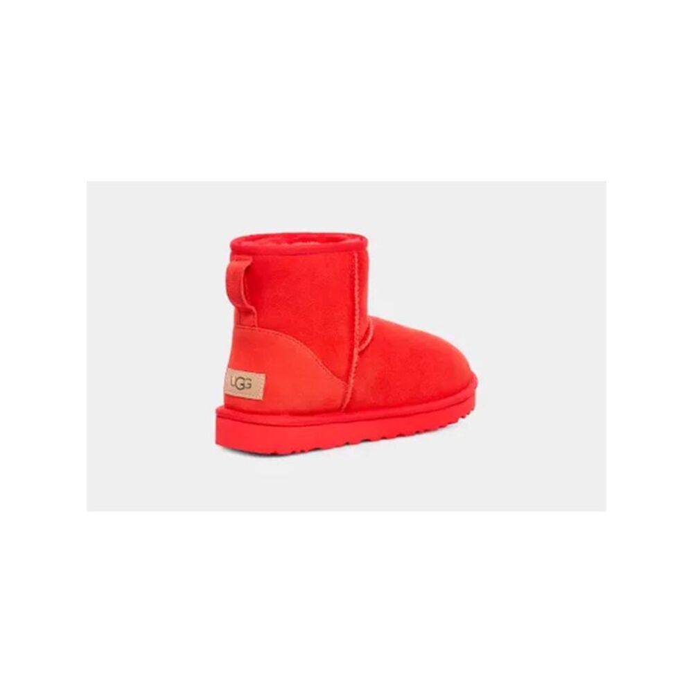 UGG Womens Red Back Pull-Tab Classic Ii Round Toe Wedge Leather Winter Boots 5 - Picture 2 of 4